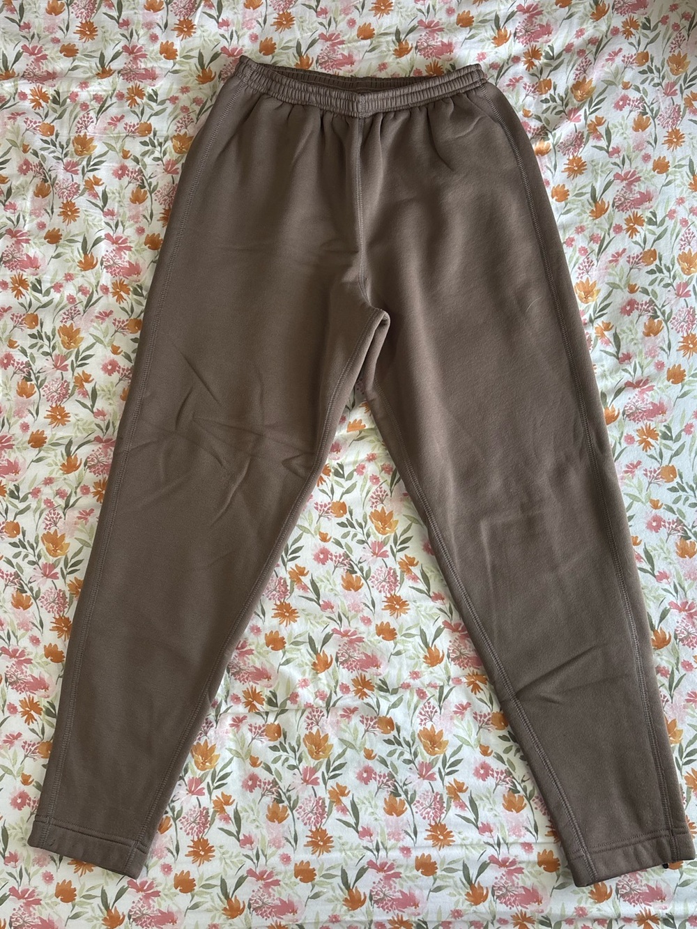 LL Bean Brown Fleece Lined Sweatpants Size M Petite Outdoors Winter Fall